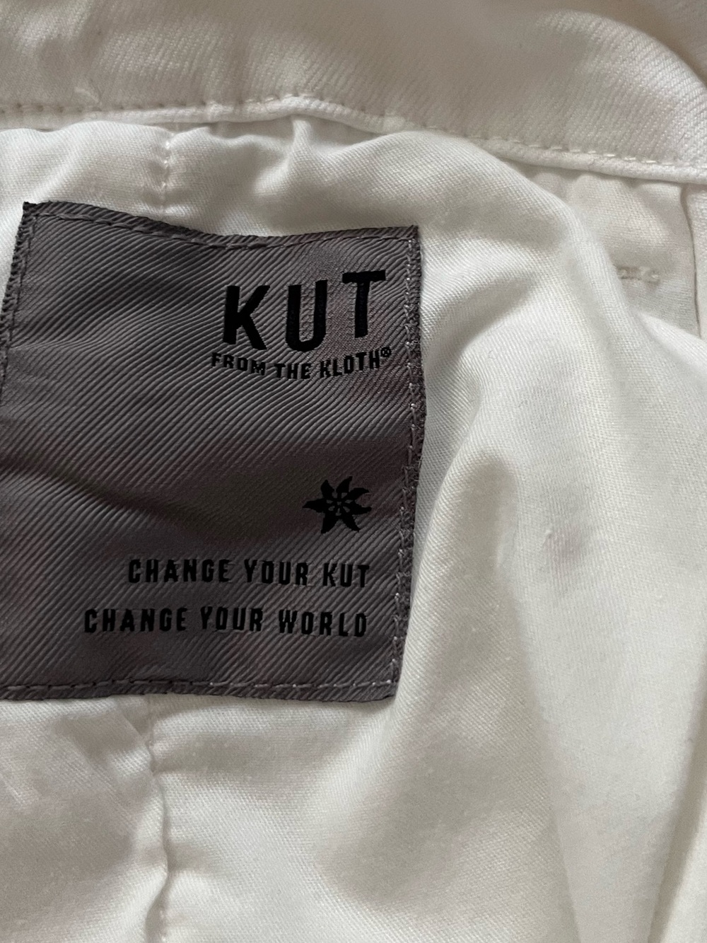 KUT From The KLOTH Jeans Meg Wide Leg White Twill Stretch Pants Size 10 - Picture 15 of 15